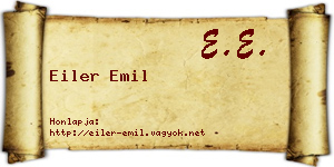 Eiler Emil névjegykártya